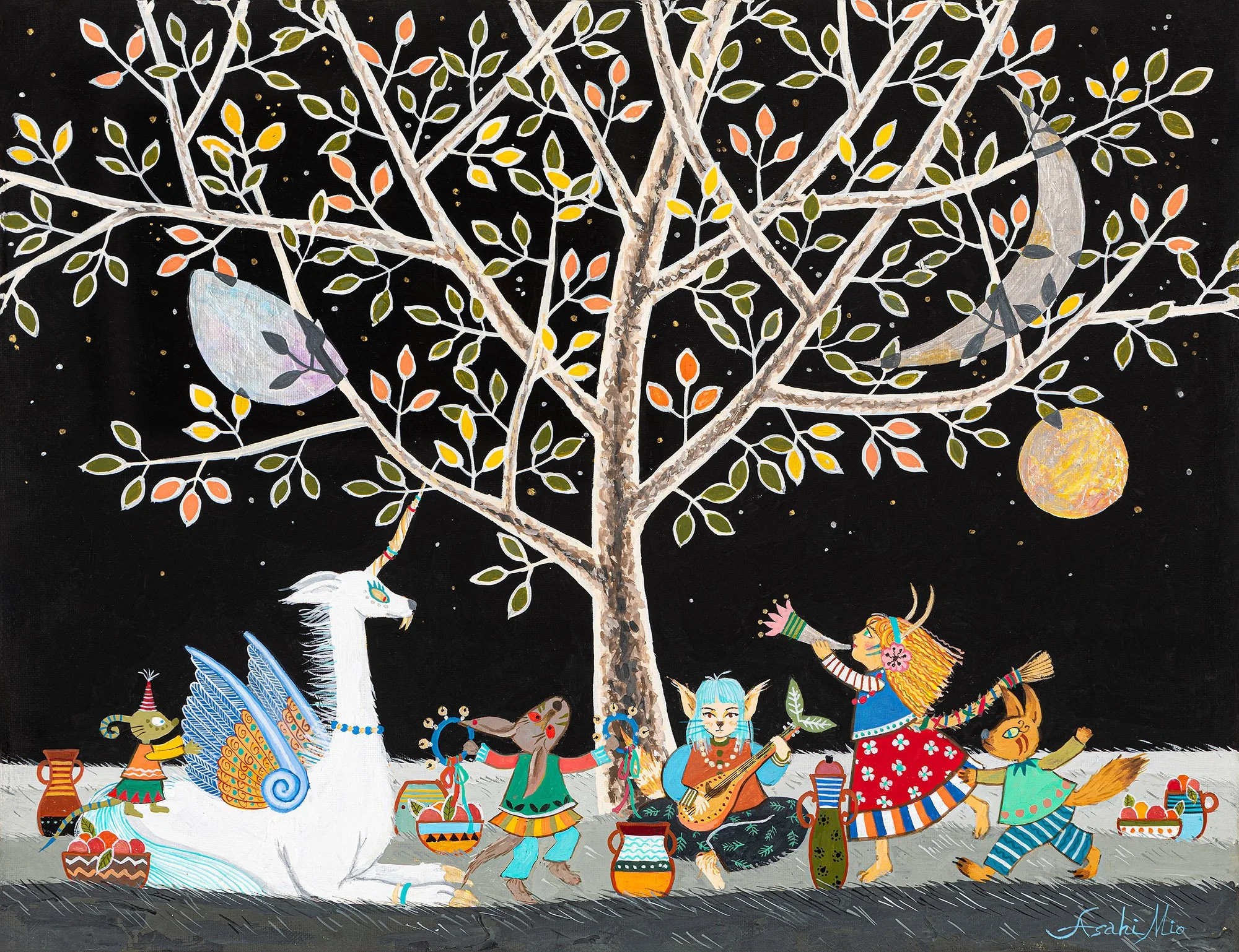  Three Moon Festival_41.0x31.8cm_Acrylic     