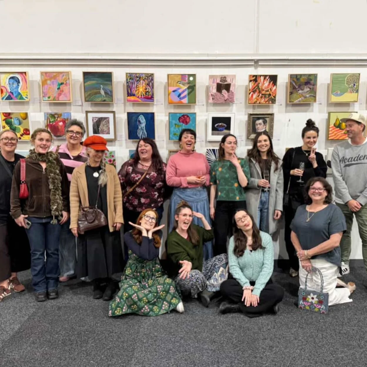 The Big Art Wall at @bowerbird.au was going off last night! Only on for this weekend at Ridley Pavilion I think we saw 12 pieces sell in front of our eyes 👀 which was incredible (we also went home with a piece for our kitchen from @stilllifeartstudi