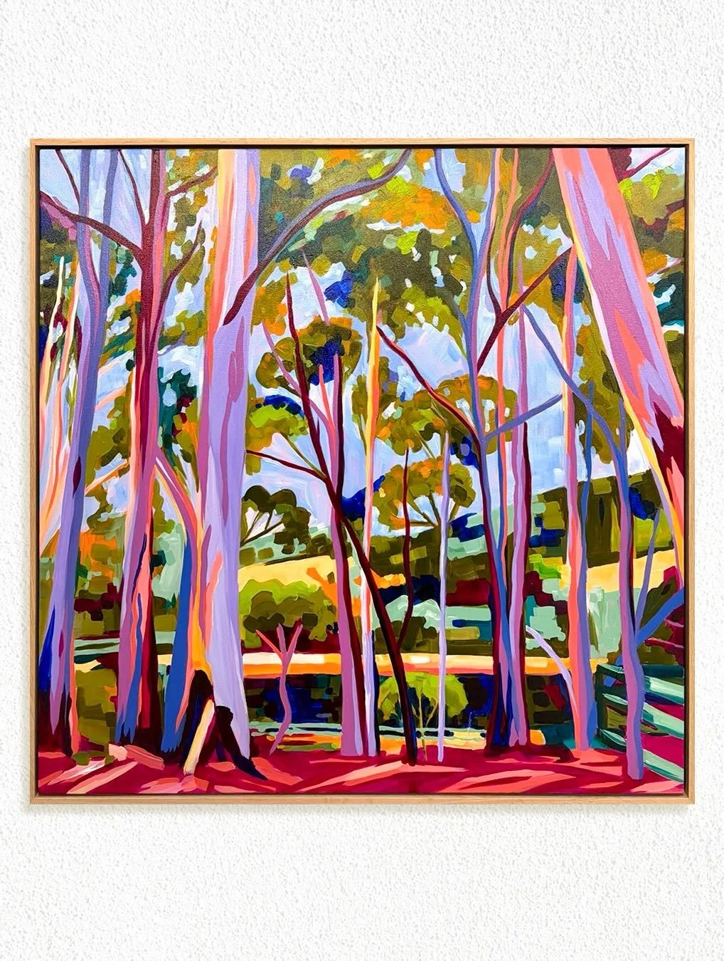 &lsquo;Held&rsquo; Mylor, South Australia SOLD 🔴
Acrylic on Canvas, Framed in oak - 87cm W x 87cm H
Another gorgeous piece inspired by @courtneymikaela_art home in the hills x I&rsquo;m soo glad this one found a home at @loretospringart thanks for h