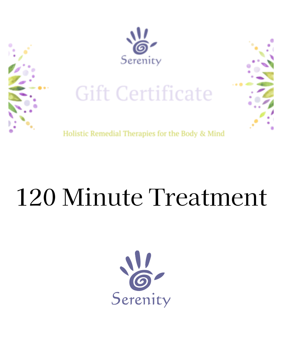 120 Minute Massage Treatment Gift Voucher