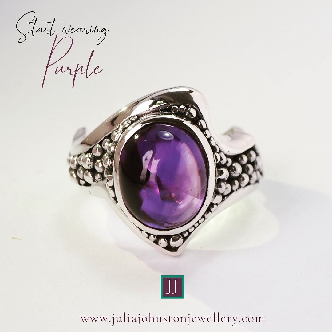 I could not resist the intense purple of this Amethyst stone. What do you think of this Amethyst and silver oxidised ring? The ring is part of a range of limited edition rings available to order now which l have been developing , with no specific  ge