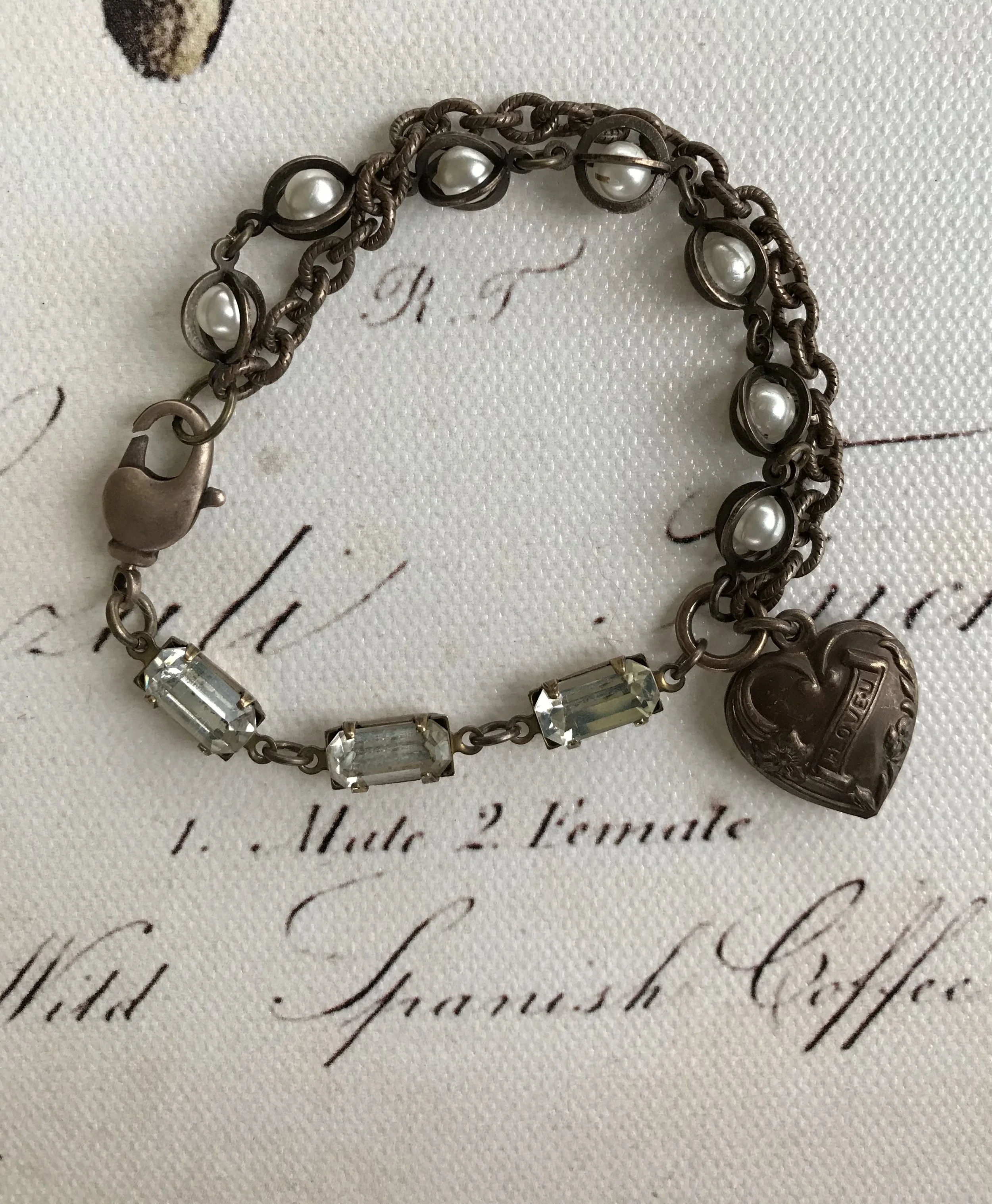 Vintaj heart charmer bracelet