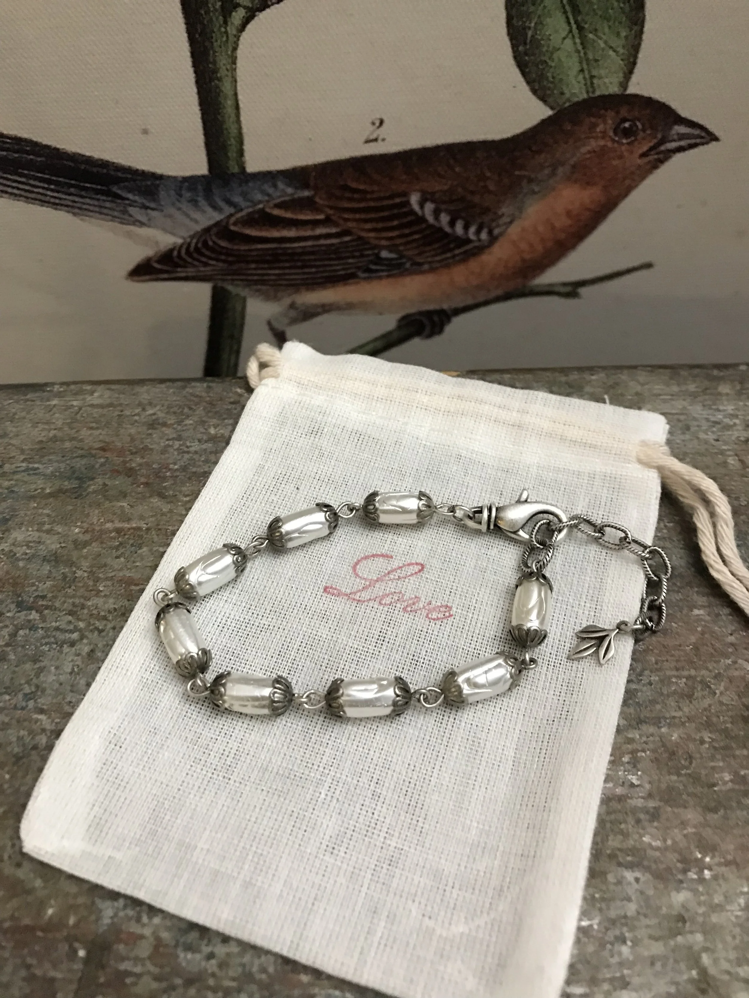 Czech glass pearl bracelet