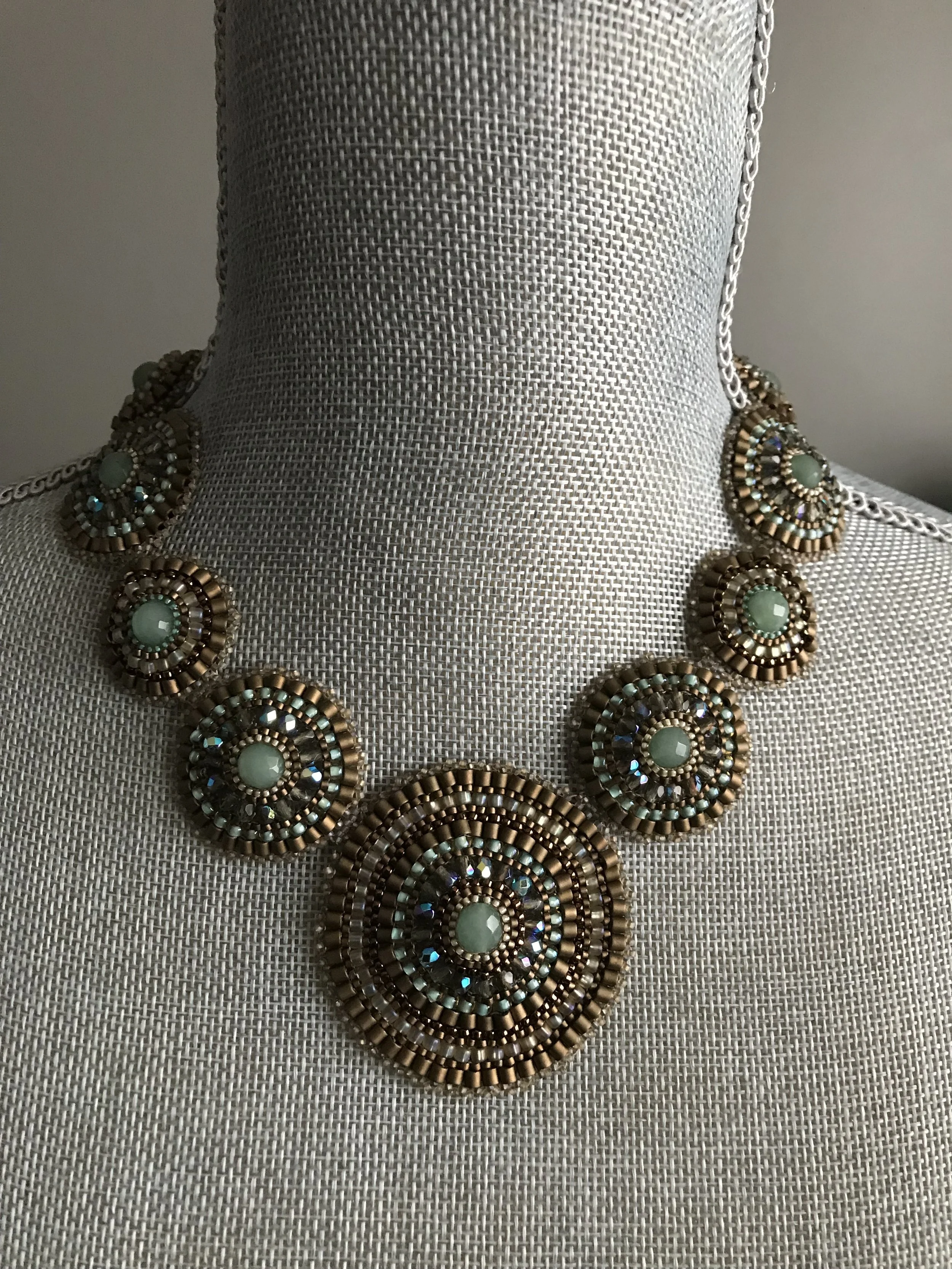 Green adventurine beaded necklace