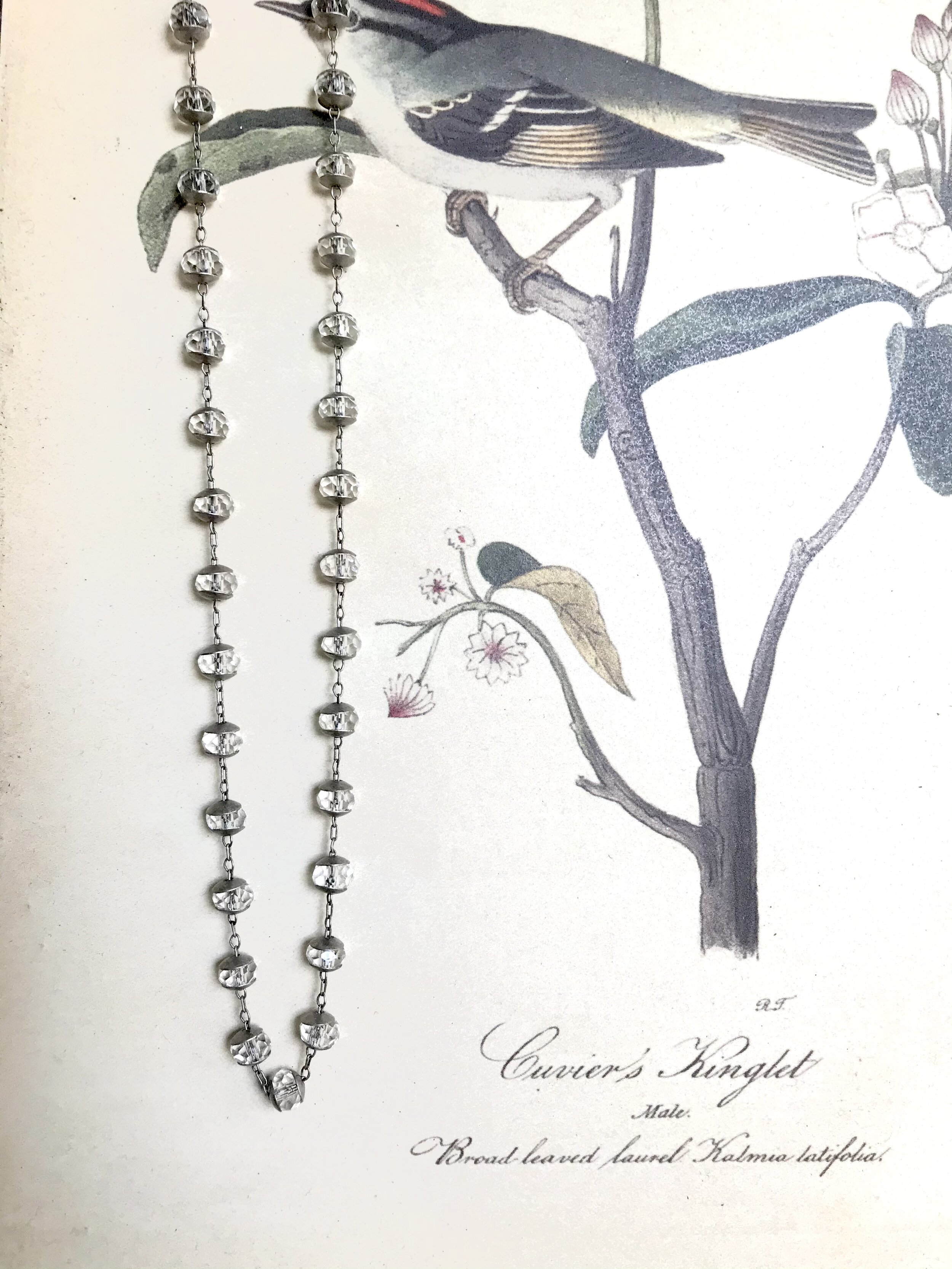 Czech Glass and Silver Beaded Chain