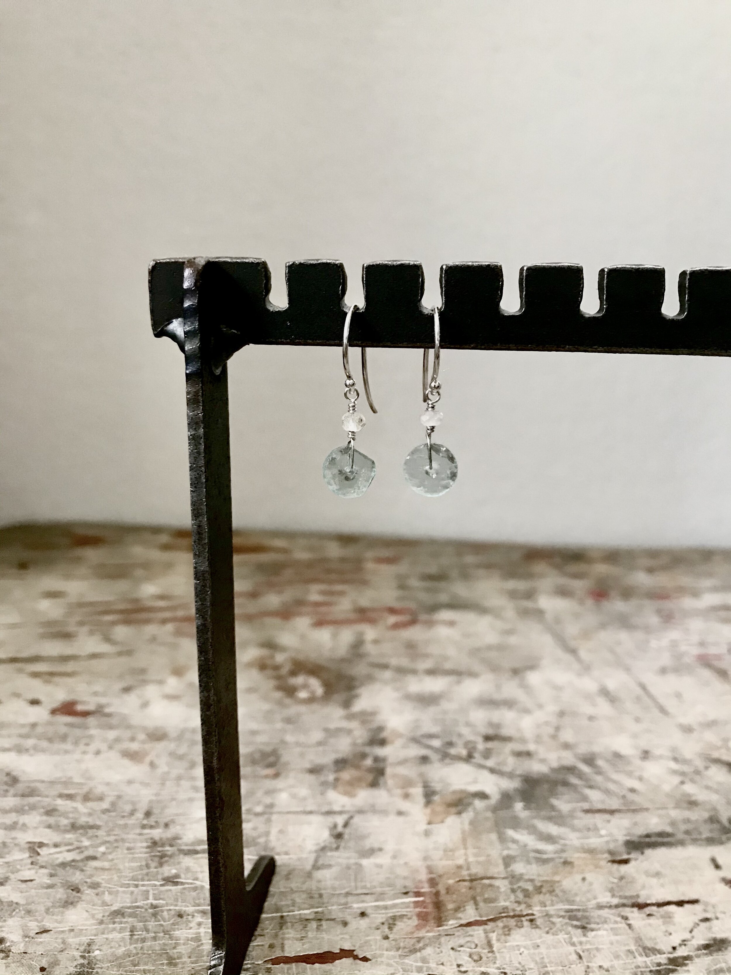 Roman Glass Coin Earrings
