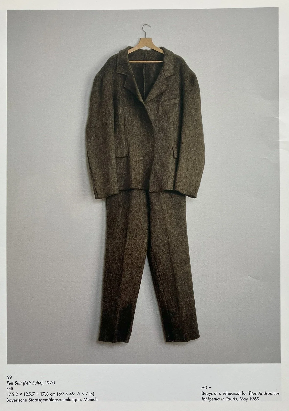 Felt Suit by Joseph Beuys, 1970. Bayerische Staatsgemäldesammlungen, München. ‘Joseph Beuys’ by Allan Antliff. Phaidon, 2014.