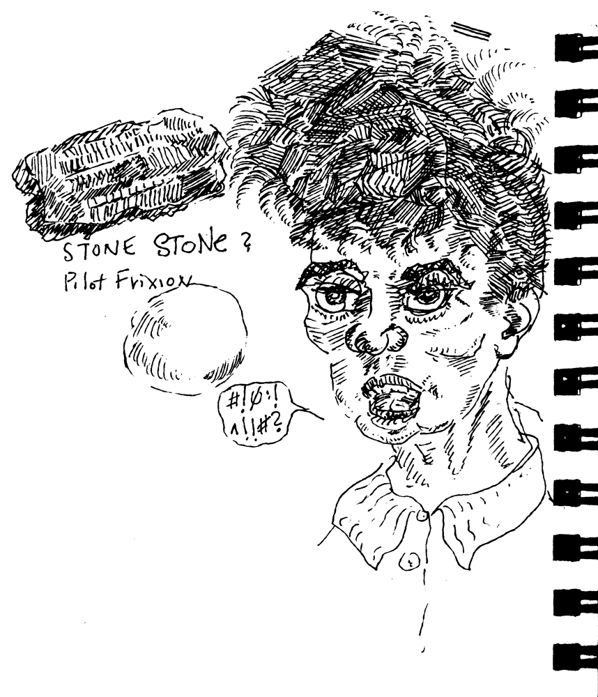 Drawn with Pilot Frixion gel pen
