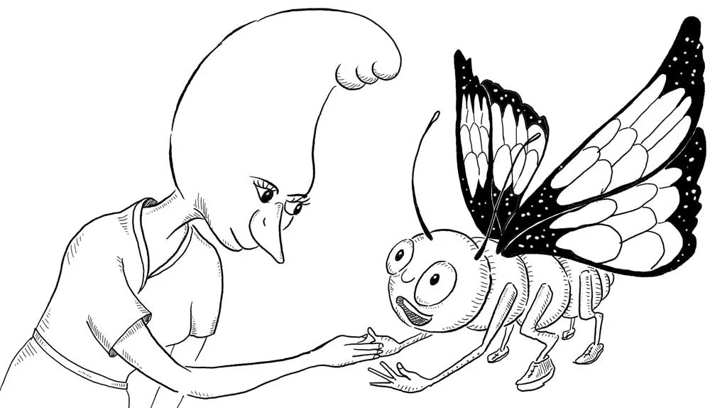 buddy_asks_to_join_family.jpg, re-inking with Procreate, children's book