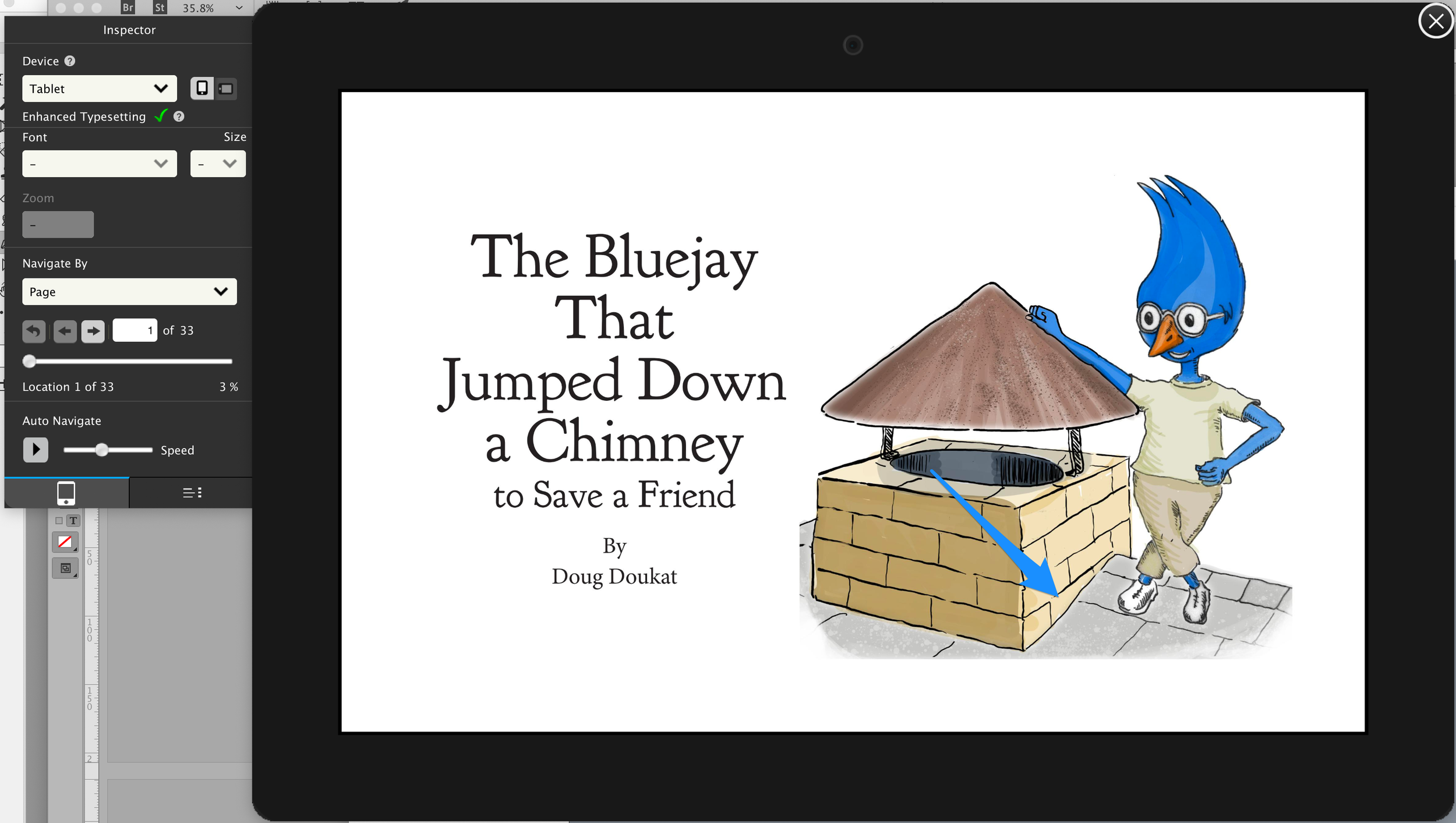 indesign_snapshot.png, adobe cc inDesign, first draft, picture layout, adding dialog