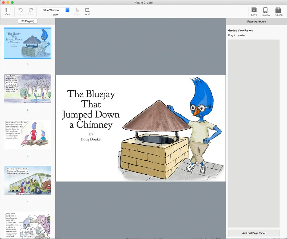 book_in_kindle_create_workspace.jpg kindle create workspace,children's picture book, work in progress