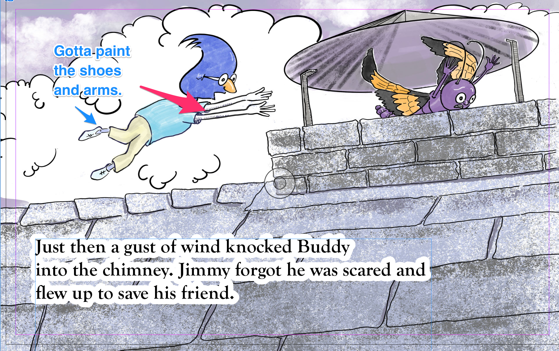 gotta_paint_shoes.png continuity problems, production, editing, children's picture book