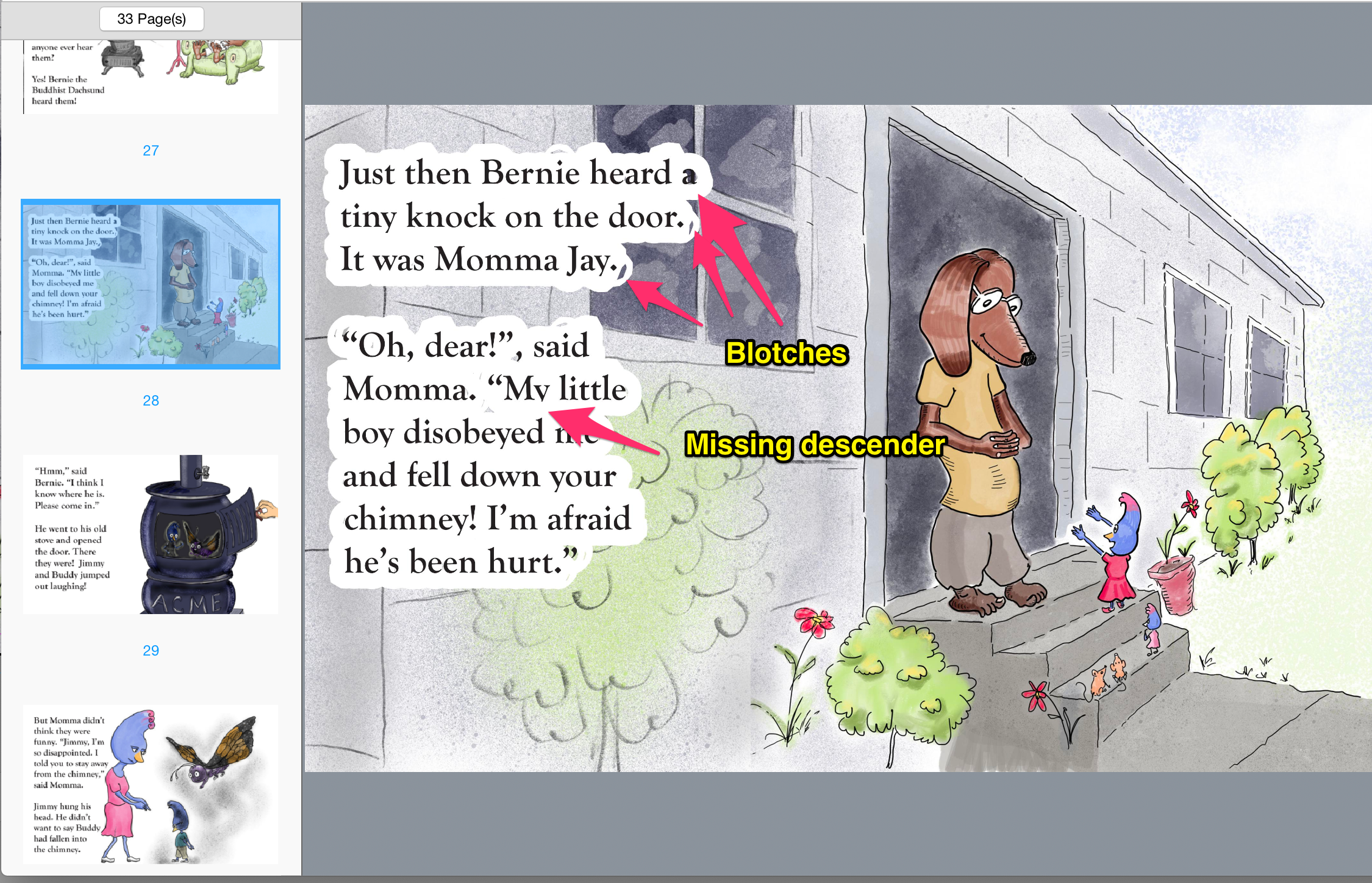 indesign_export_problems.png indesign export artifacts, kindle create artifacts, e-book problems,children's picture book