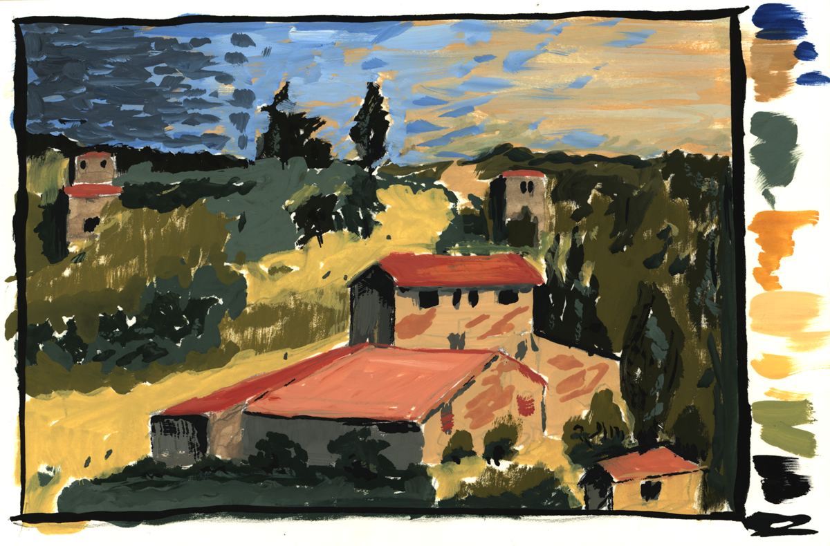 gouache_al_fresco_09012019_blog.png, Cezanne, Fields at Bellevue, Houses near Bellevue, 1892-1895, gouache