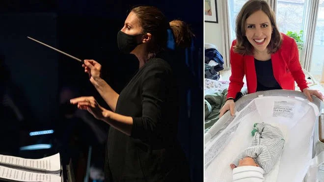 Opera director told she ‘couldn’t conduct with a newborn’ returns to podium three days after birth