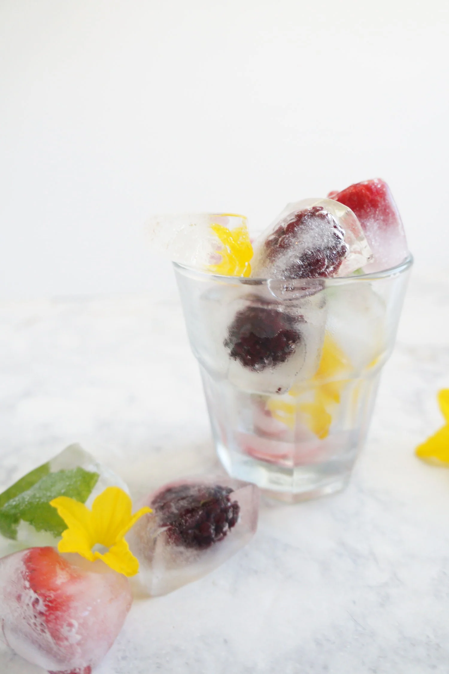 In Search of Our Gardens Memphis Wellness Blogger shares how to make edible flowers and fruit ice cubes
