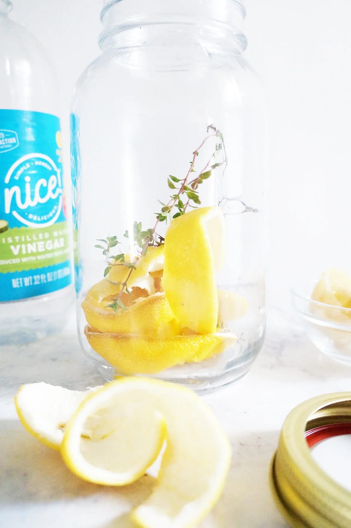 In Search of Our Gardens Memphis Wellness Blogger shares a lemon and thyme household cleaner