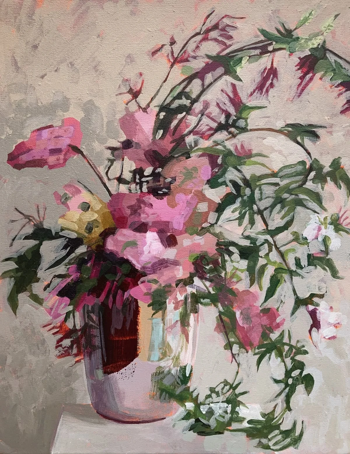 Lilacs & Jasmine in Silver Vase