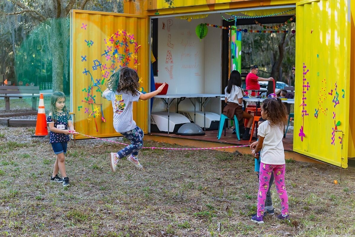 Play in progress! 
____
The SPACEcraft containers visited many parks throughout Pinellas County, and each visit was just as special as the last!✨

Around this time last year we had the pleasure of creating sweet melodies with @givingtreemusic at A.L 