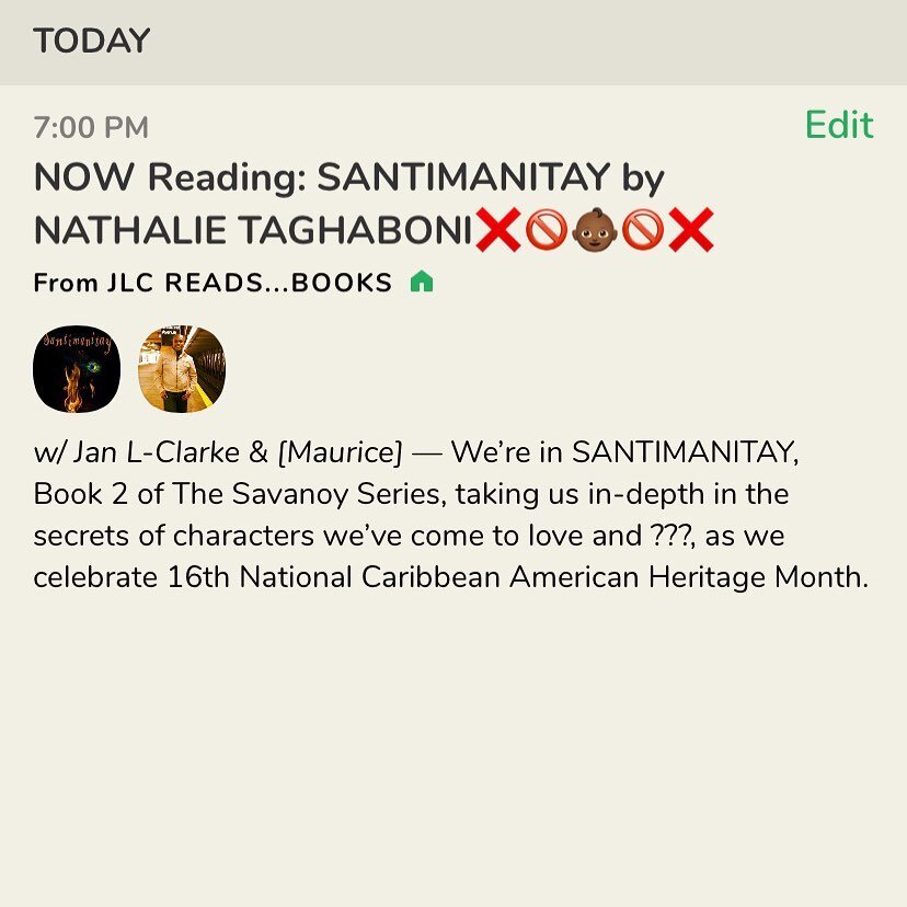 #SANTIMANITAY&hellip;mout&rsquo; open, &lsquo;tory jump out about: Jeneva, Vijay, Carlton, Helene, Gloria, Remy, and more&hellip;come, find out, as JLC Reads&hellip; https://www.clubhouse.com/event/xnJDOvkR