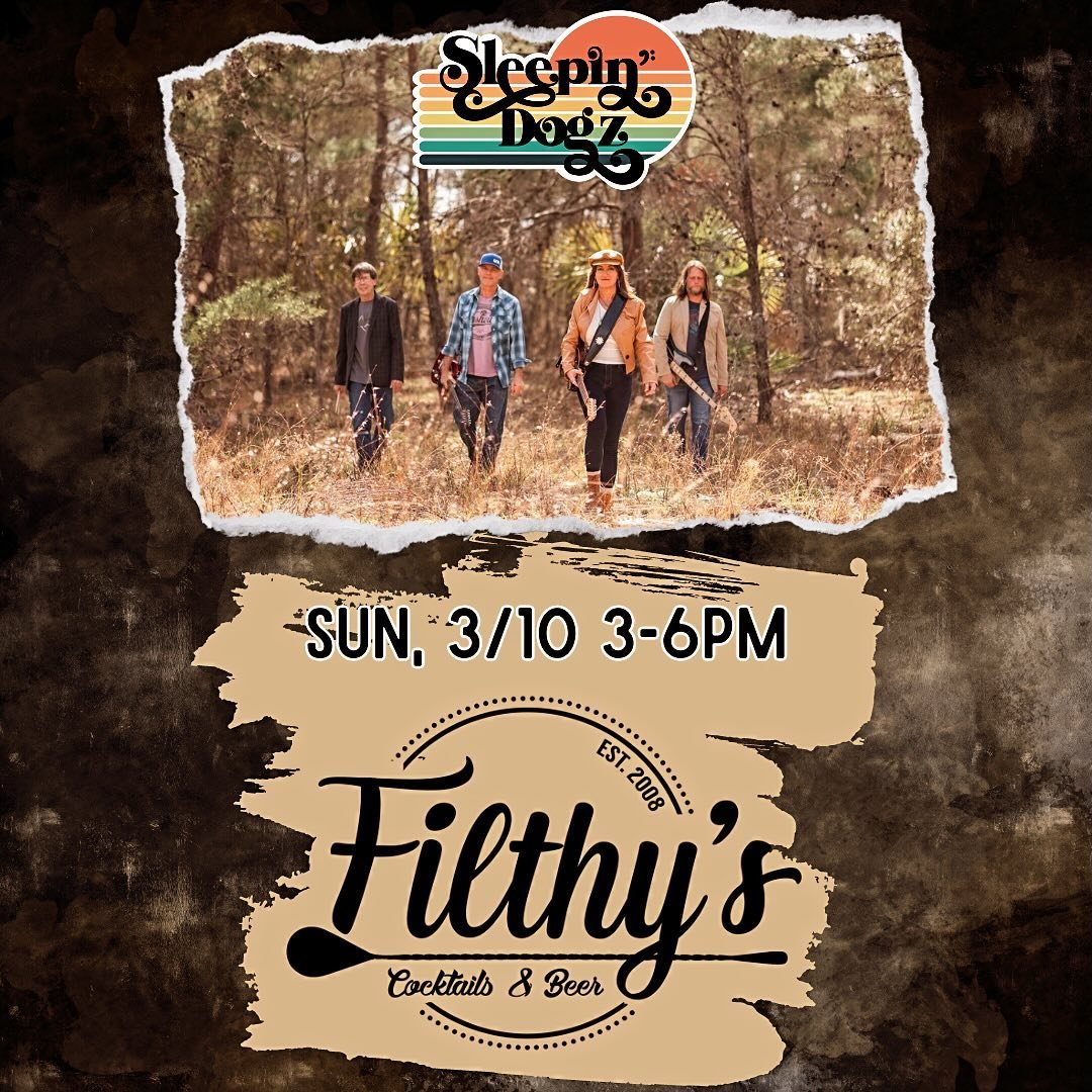 Making our @drinkatfilthys Filthy&rsquo;s debut today 3-6PM! Sunday Funday! 
#sleepindogz #filthysfinecocktailsandbeers #verobeach #verobeachflorida #verobeachmusicians #florida #floridabands