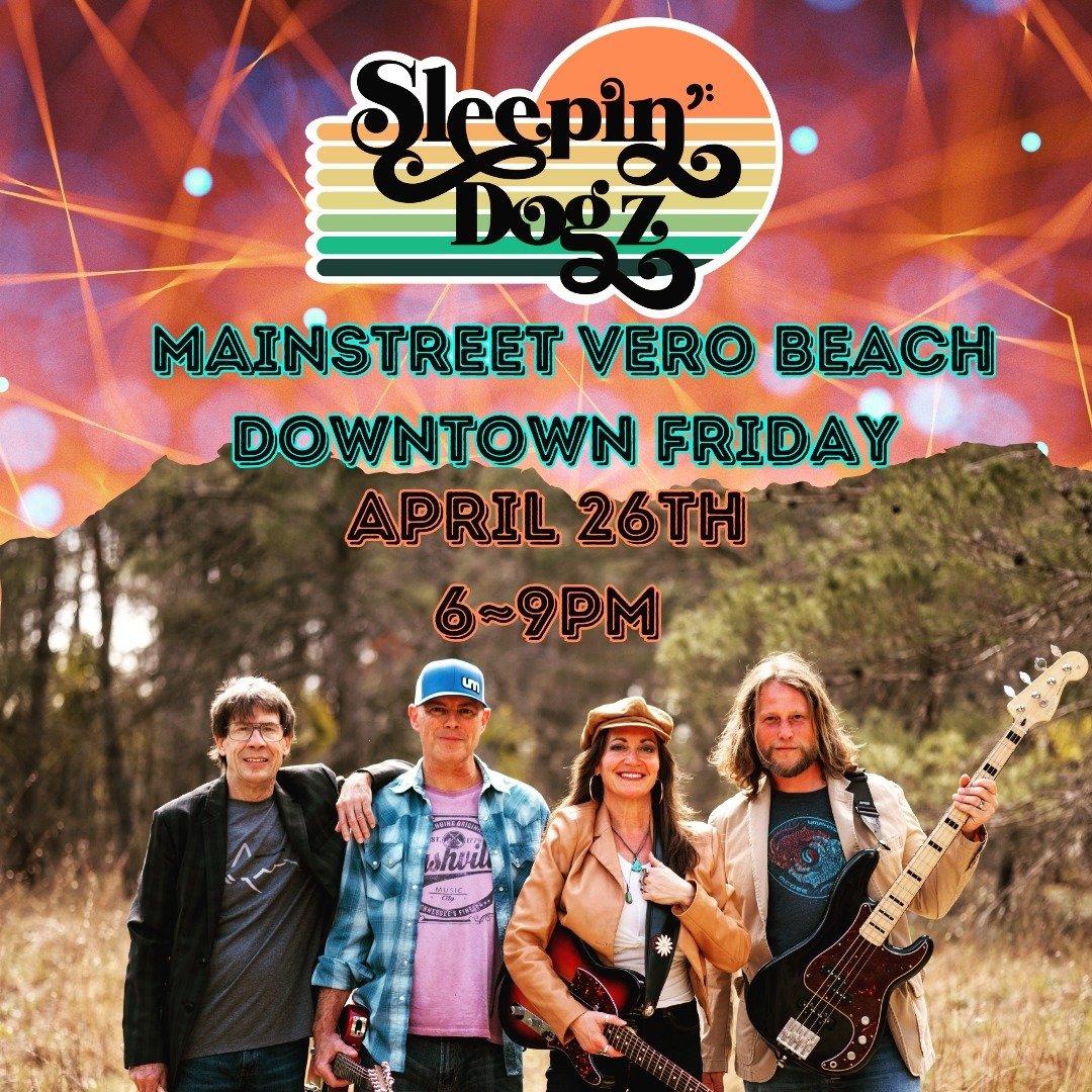 We are so STOKED to be peforming Mainstreet Vero's Downtown Friday Fest!! Lots of food trucks, adult beverages, art vendors and live Dogz tunes!
#sleepindogz #mainstreetverobeach #livemusic #supportoriginalmusic #supportlocal #floridabands
