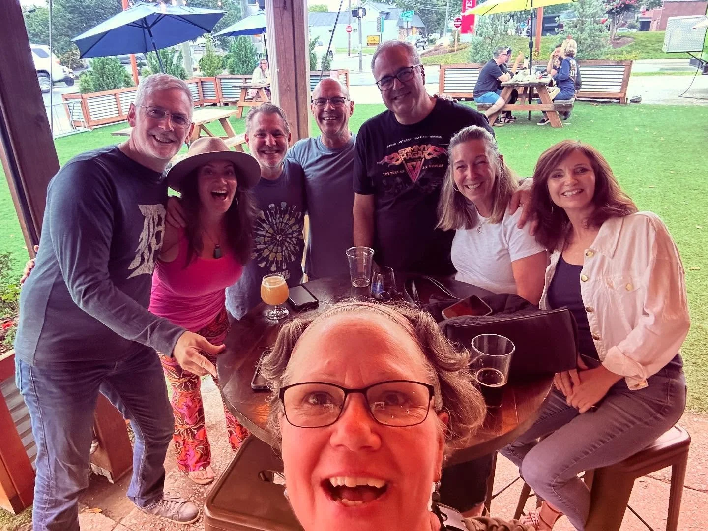 We had a GREAT time jamming at @blueridgebeergarden today! So fun playing with our buddy @davidpottermusic1 ! Who knew Fleetwood Mac needed a banjo?! 😂❤️ Thank you to all who came out to support us. Much love to you all.