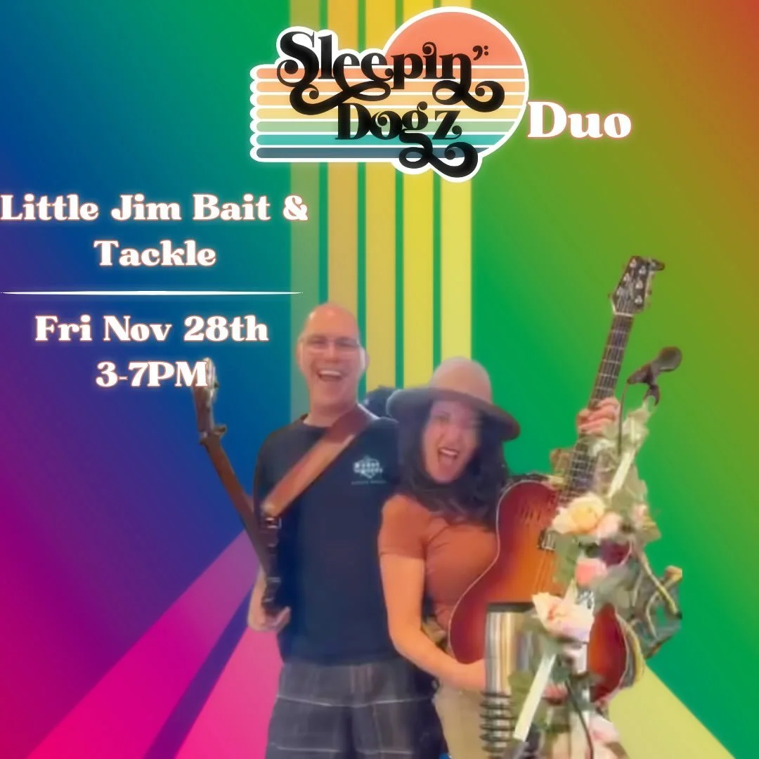 Need a break from the Black Friday craziness? Come down to @littlejimbaitandtackle for some chill vibes, excellent eats, delicious bevys and live @sleepindogz duo tunes. 
#sleepindogz #sleepindogzduo #littlejimbaitandtackle #ftpierce #florida #florid