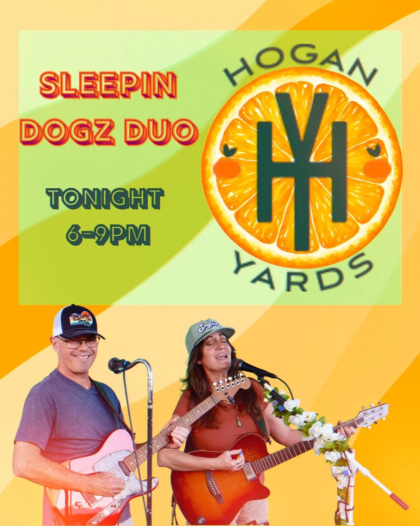 Sleepin Dogz Duo make our debut at @hoganyards tonight, 6-9! 
#sleepindogz #sleepindogzduo #hoganyards #floridabands #verobeachflorida