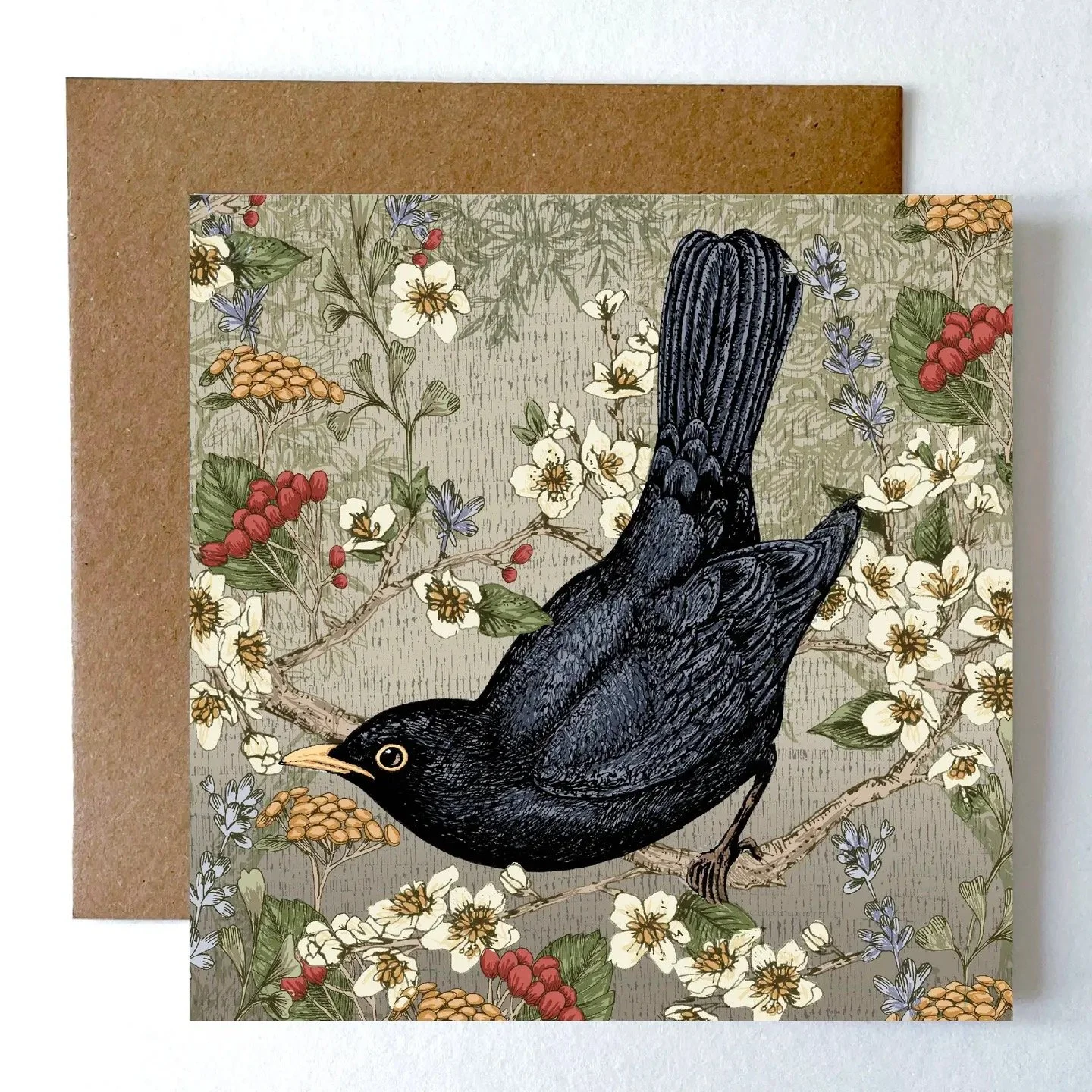 Art card - Blackbird by Helen Briggs