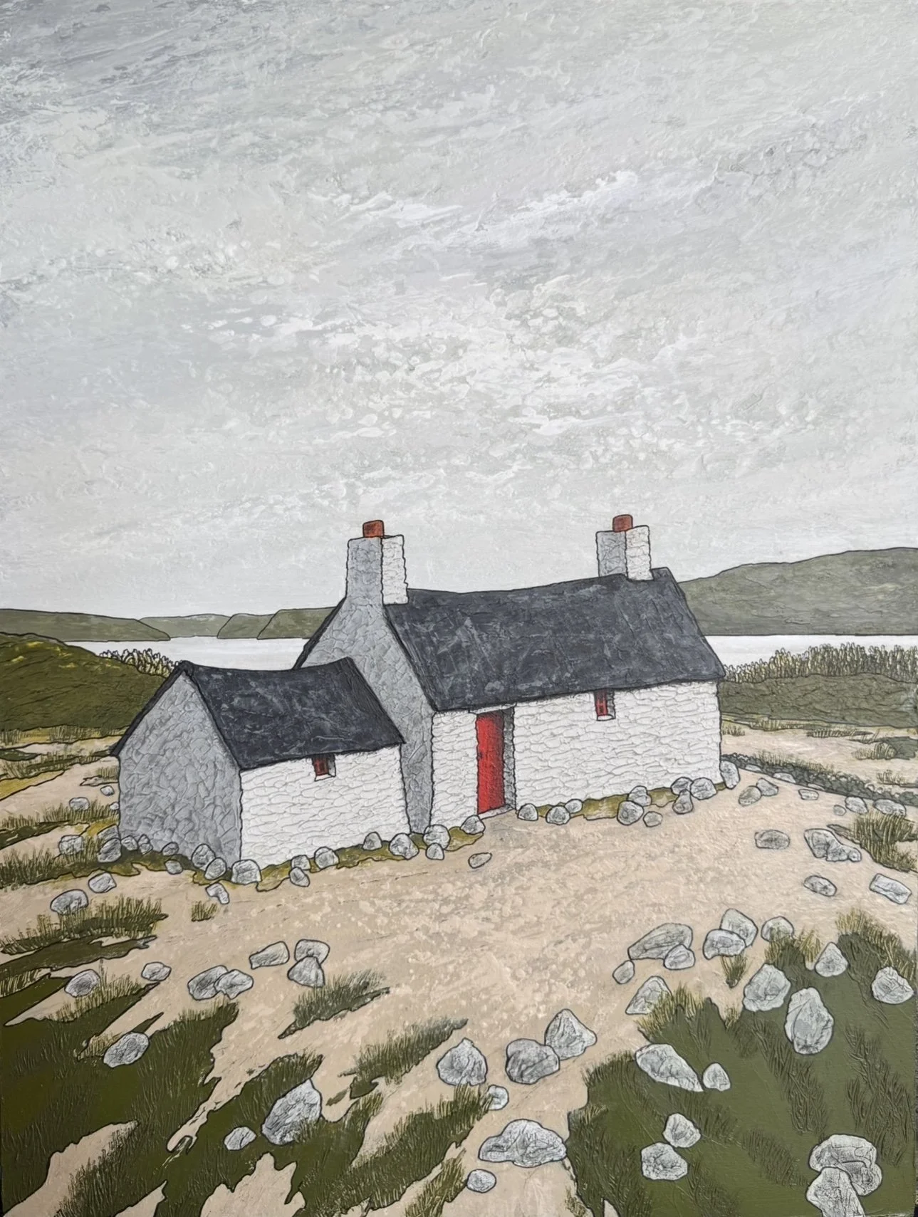 Print - Lake Cottage by Joy Saunders