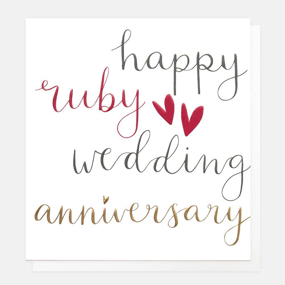 Card - Happy ruby wedding anniversary off031 — Victoria Fearn Gallery