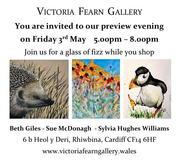 TWO WEEKS!
Save the date and come along to Rhiwbina to see paintings by three local artists