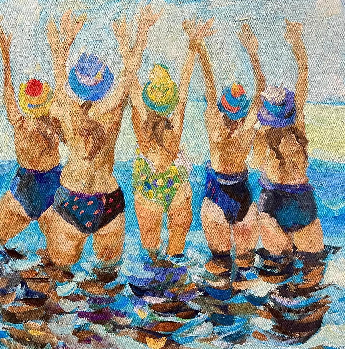 It&rsquo;s warming up - who&rsquo;s ready for a dip in the sea?
Oil painting by Sue McDonagh featured in our current exhibition #welshartist