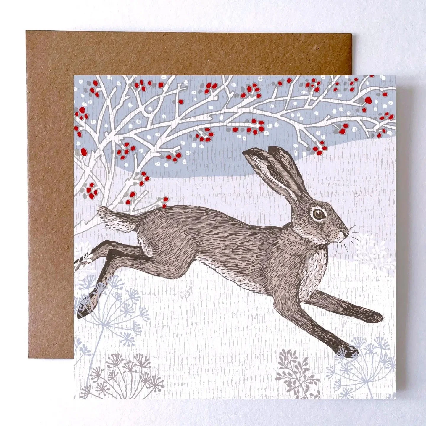 Art card - Winter Hare by Helen Briggs