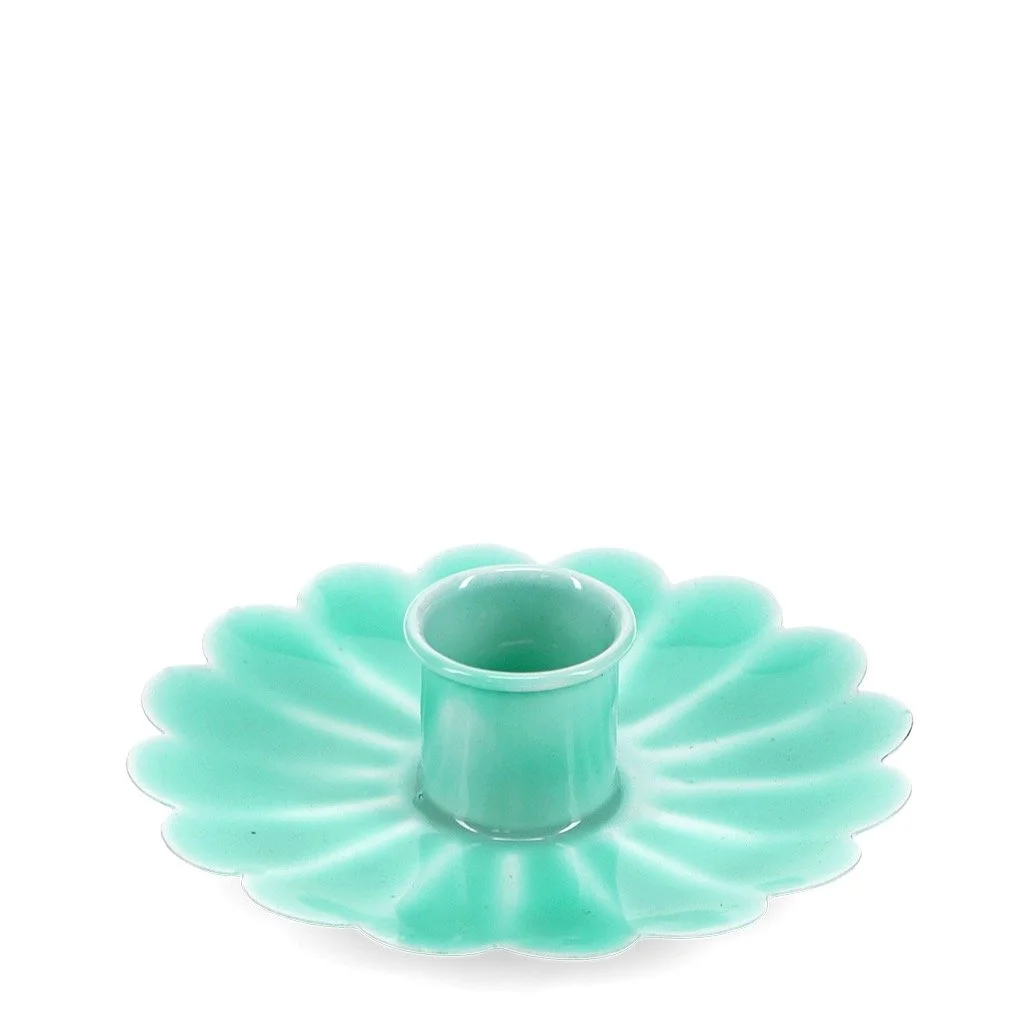 Candle holder - Enamel aqua