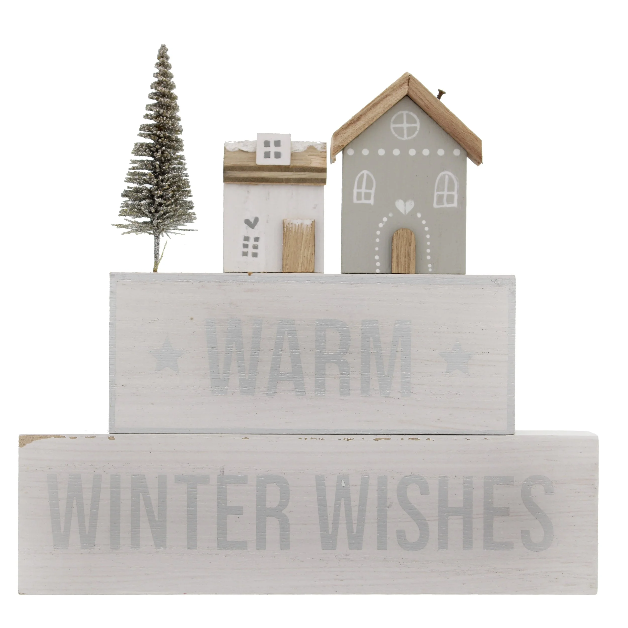 Decoration - Warm Winter Wishes wooden house