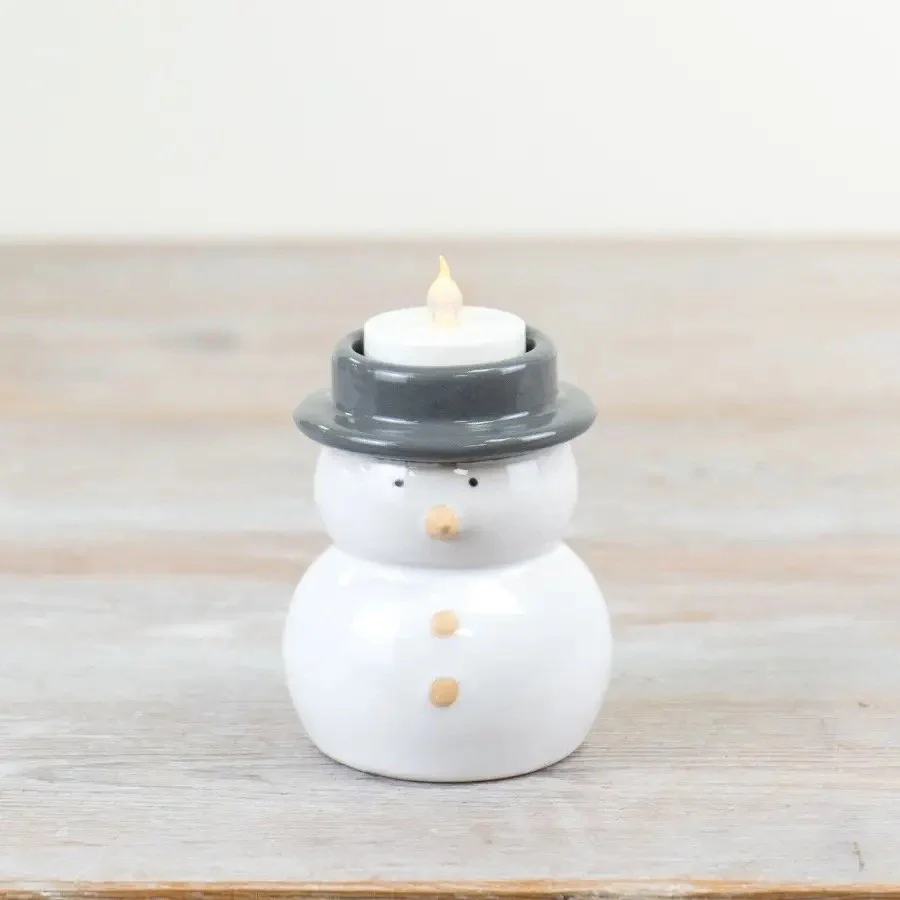 T-Light Holder - Snowman 9.5cm
