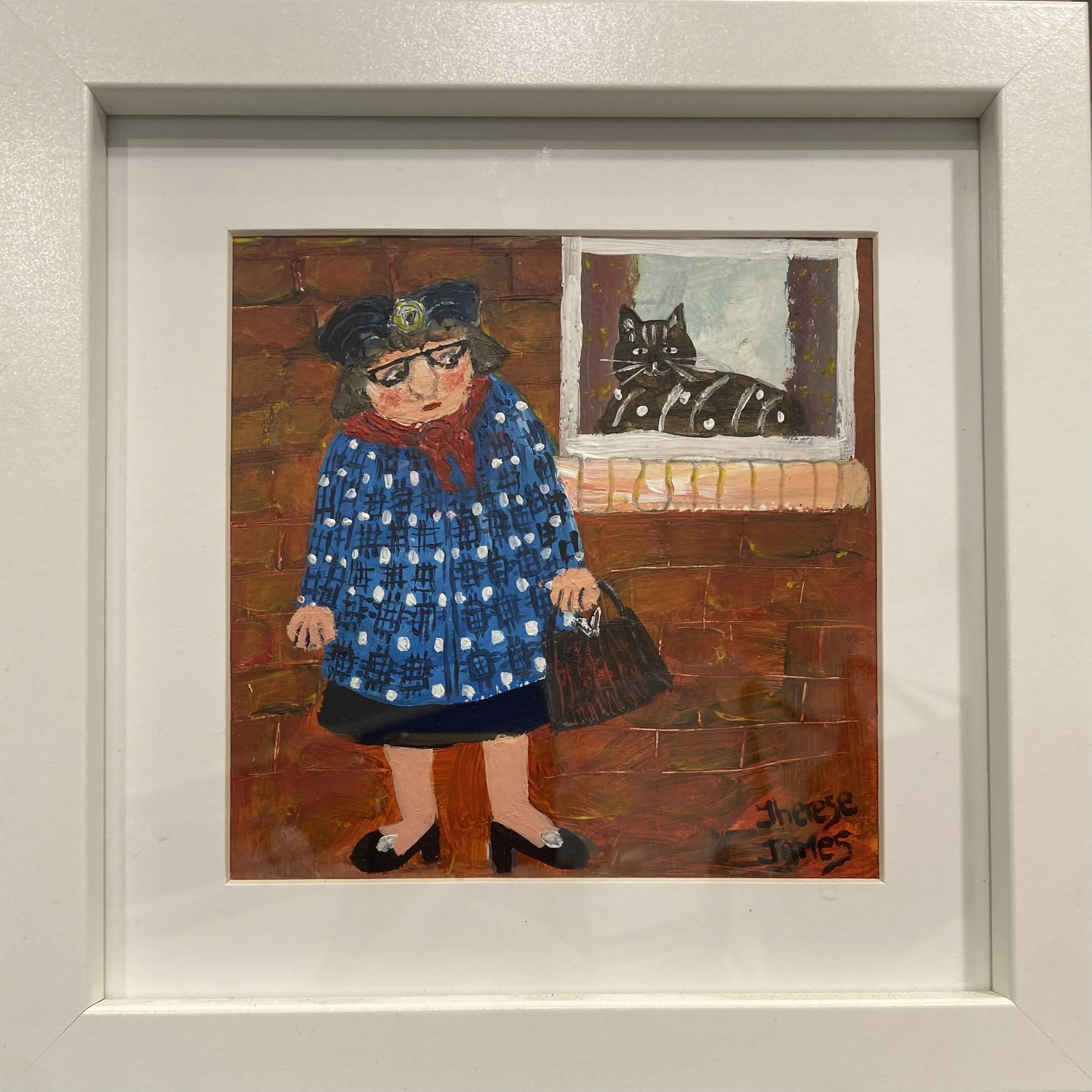 Painting - Waiting in a tapestry coat by Therese James