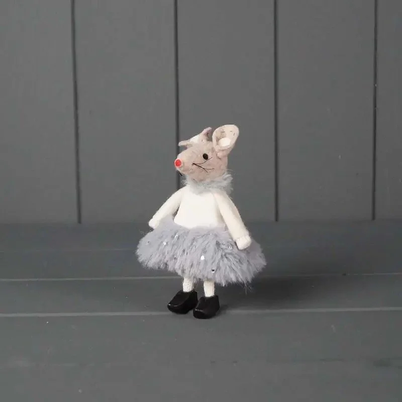 Mouse - In clogs with grey sparkle skirt