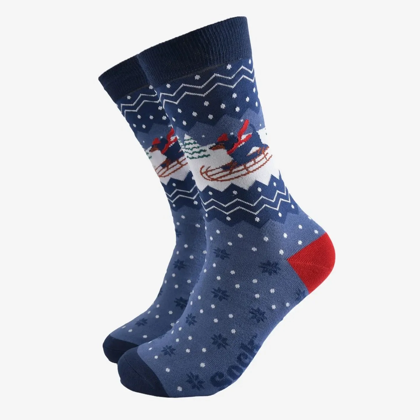 Socks - Sausage dog sledge blue for him