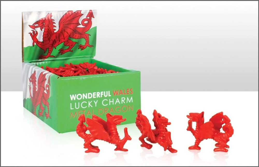 Red dragon metal cast charm