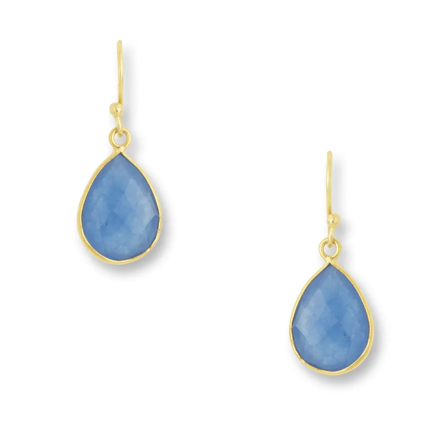 Earrings - Blue Jade teardrop
