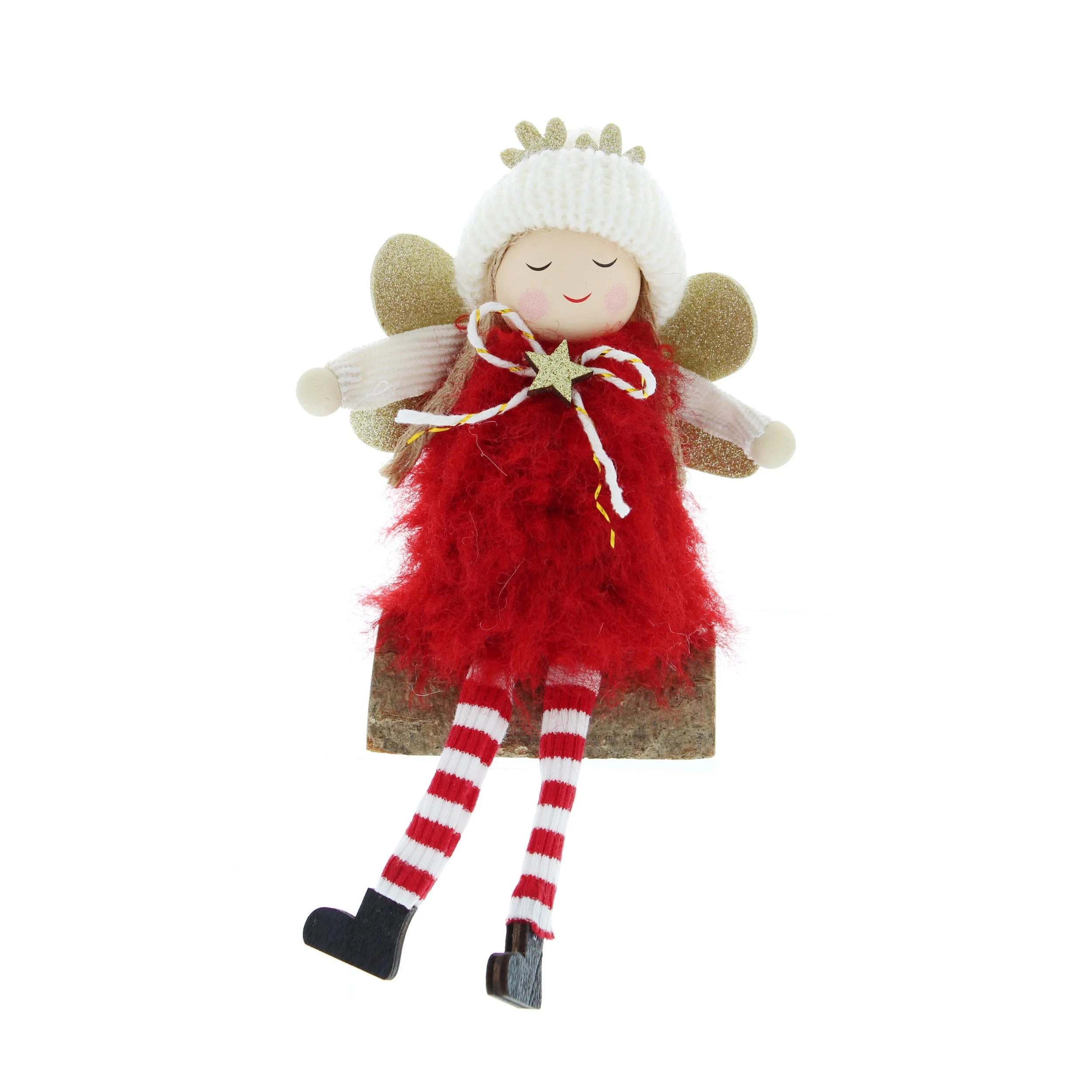 Fairy - Red sitting on log