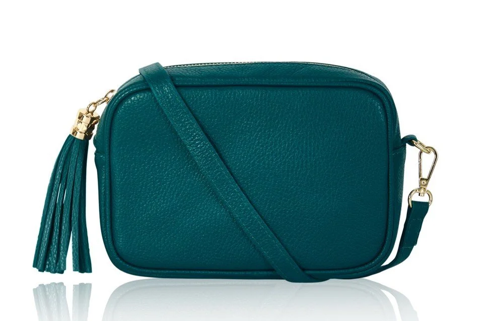 Leather shoulder bag medium - Dark teal