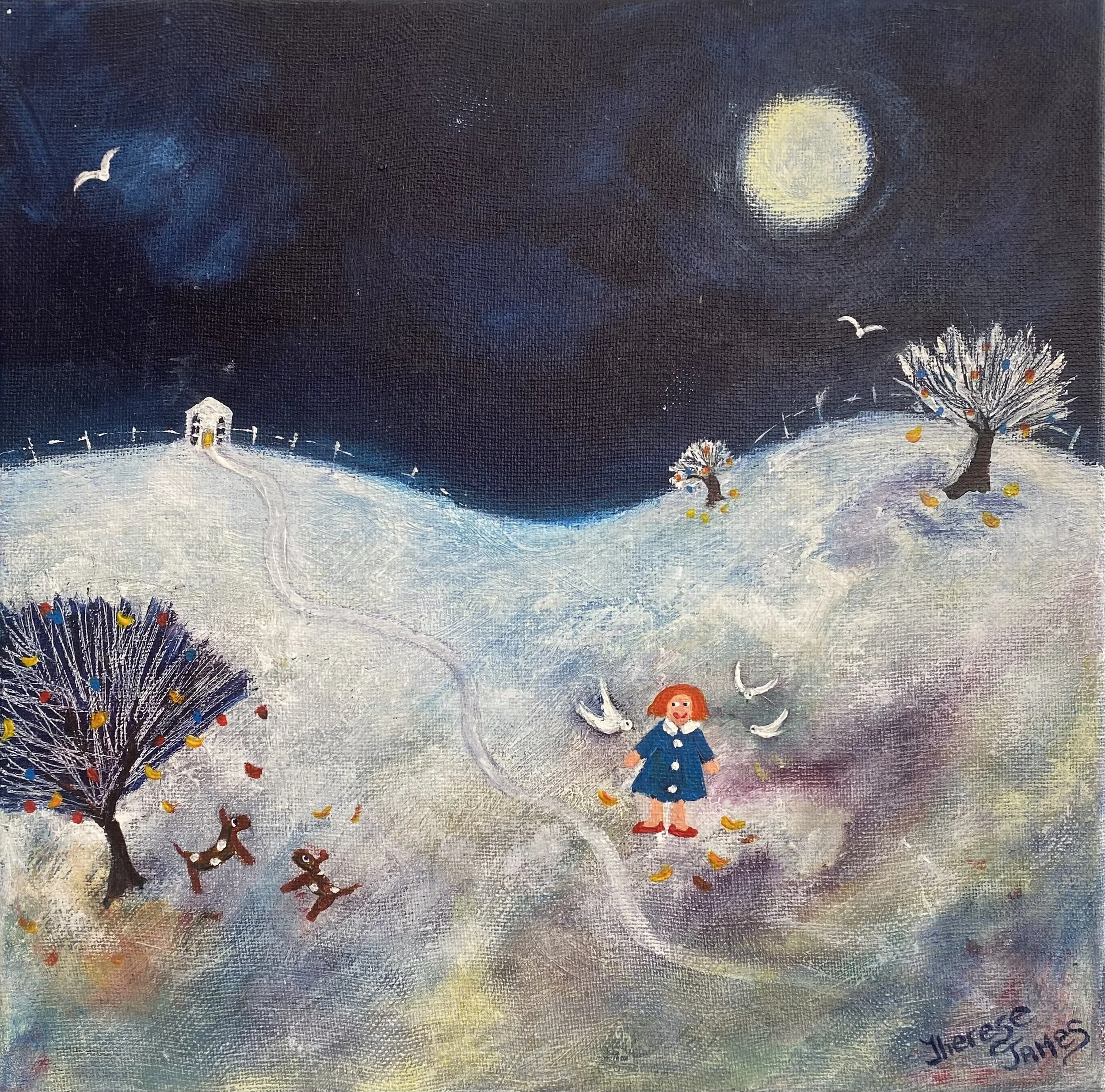 Painting - The magic moon by Therese James