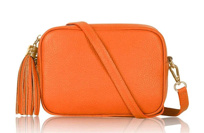 Leather shoulder bag medium - Orange