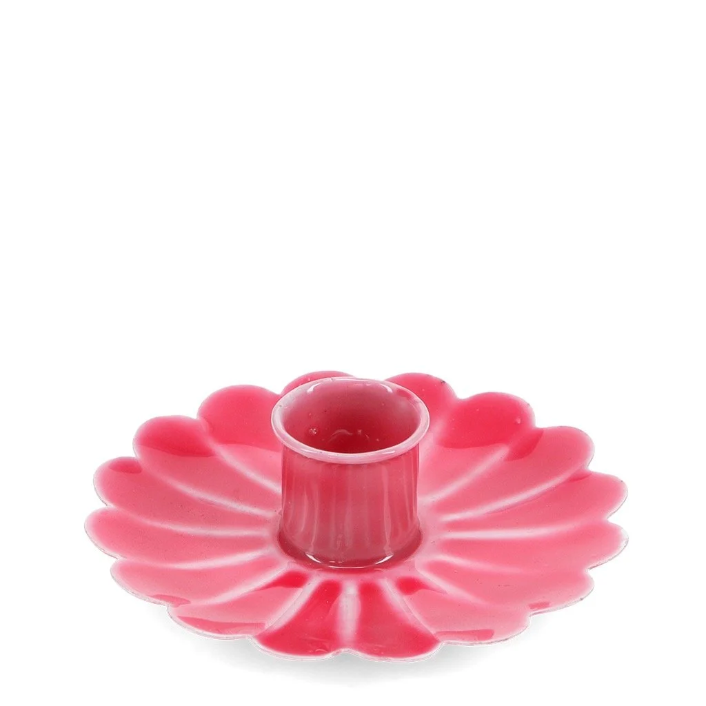 Candle holder - Enamel vibrant pink