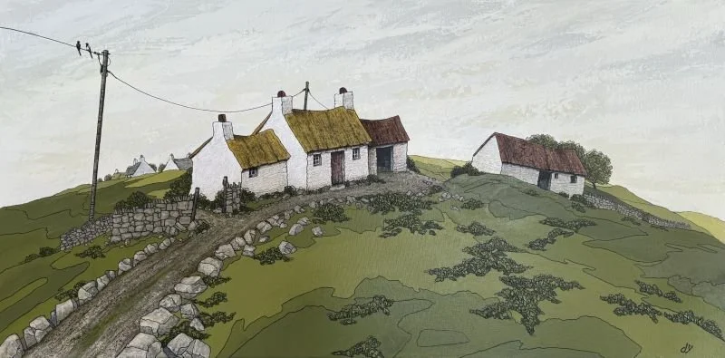 Print - Hafod Haven white frame by Joy Saunders