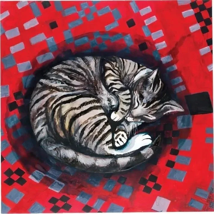 Art card - Sleeping Cat by Lizzie Spikes